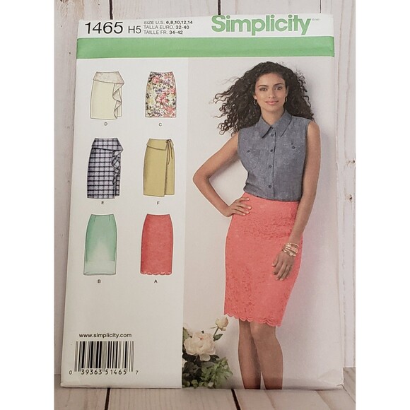Misses Form Fitting Skirt In Two Lengths Sewing Pattern Simplicity 1465 - Picture 1 of 5